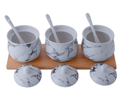 Marble Bamboo Canisters Set