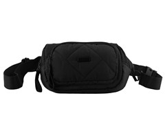 Quilted Double Pocket Moon Bag 