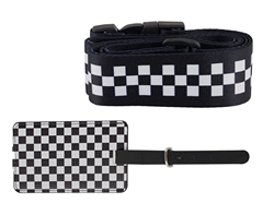 Checkered Luggage Strap & Tag