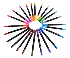 24-Piece Dual Tip Brush Pen Set